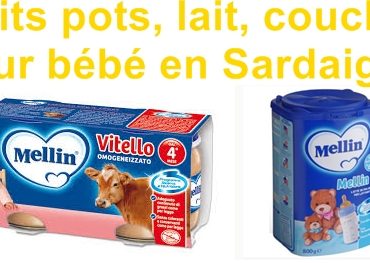 Bébé en Sardaigne: lait, petit pot, et couche