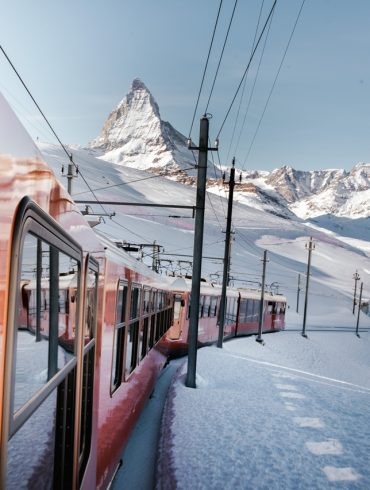 Station de ski en train