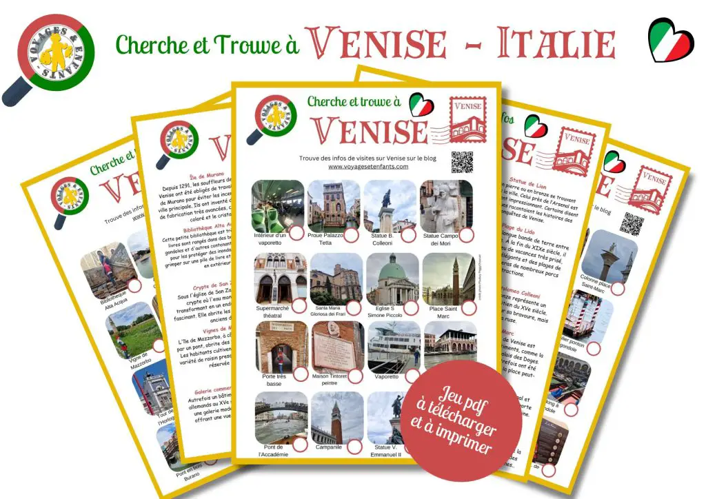 Jeu pdf Venise enfant