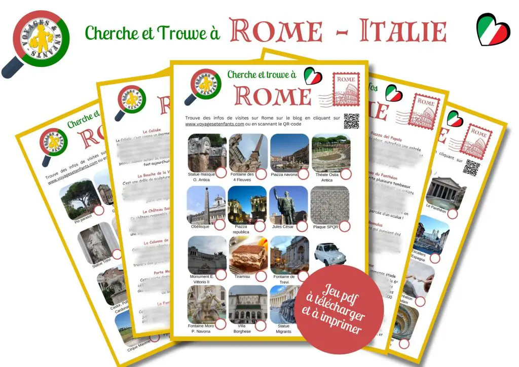 Jeux pdf enfant Rome Cherche et trouve